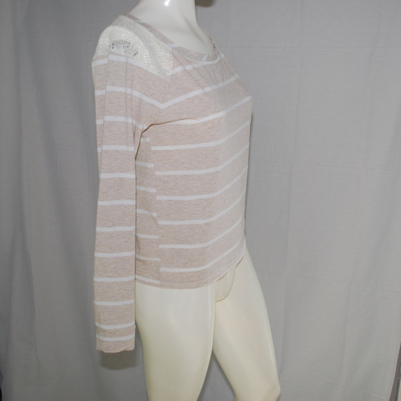 🛍 Delias XS Shirt Lace Striped Long Sleeve Top - Picture 5 of 5